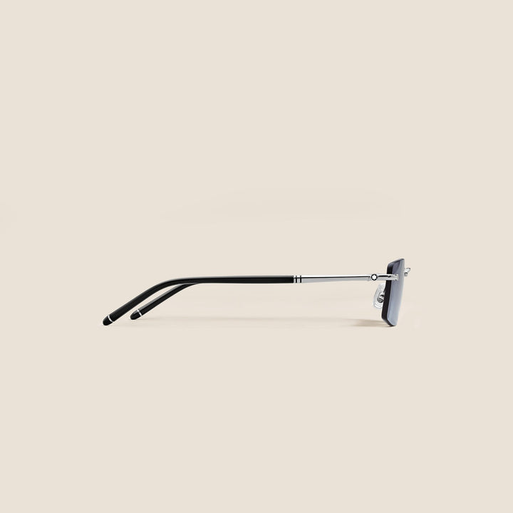 Montblanc Rectangular Sunglasses with Silver Col Metal Frame MB136917