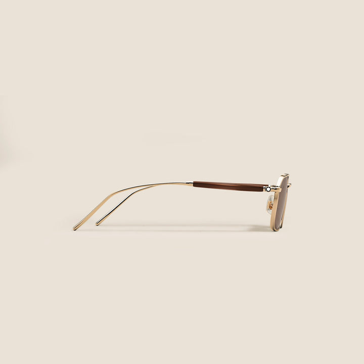 Montblanc Rectangular Sunglasses with Gold Col Metal Frame MB136918