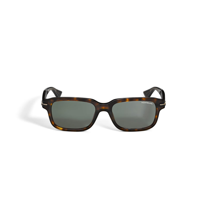 Montblanc Rectangular Sunglasses with Acetate Havana Frame MB136921