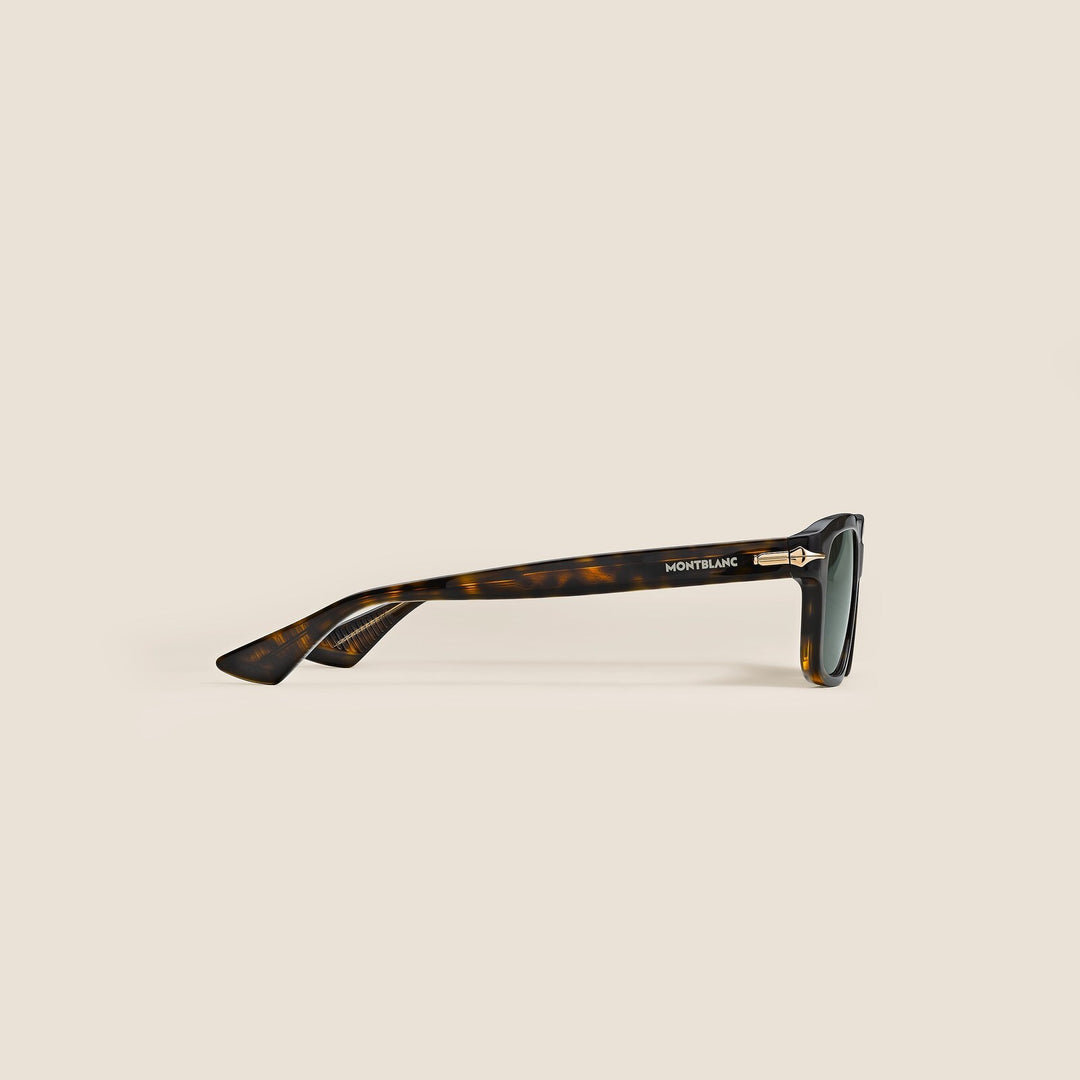 Montblanc Rectangular Sunglasses with Acetate Havana Frame MB136921