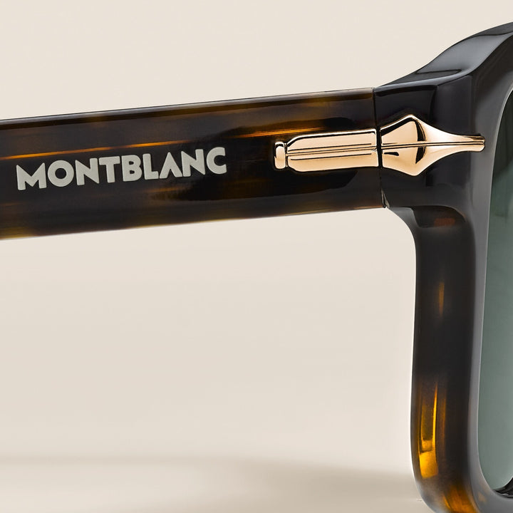 Montblanc Rectangular Sunglasses with Acetate Havana Frame MB136921