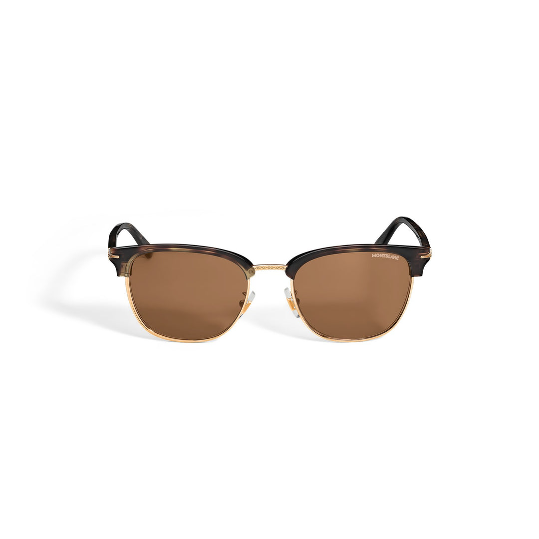 Montblanc Squared Sunglasses with Metal Gold Col Frame MB136922
