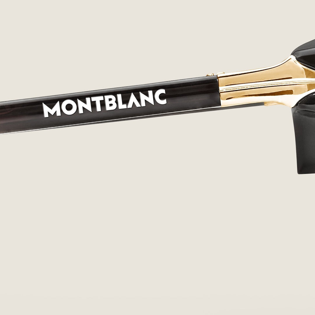 Montblanc Squared Sunglasses with Metal Gold Col Frame MB136922