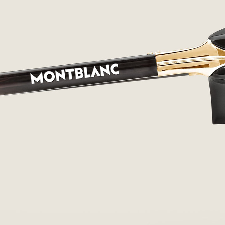 Montblanc Squared Sunglasses with Metal Gold Col Frame MB136922