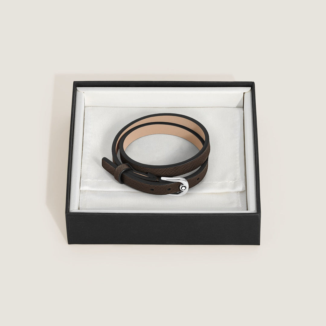 Montblanc Horseshoe Buckle Adjustable Bracelet in Sartorial Leather MB136929
