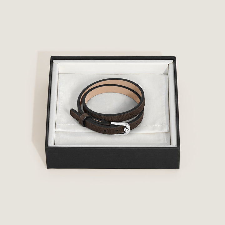 Montblanc Horseshoe Buckle Adjustable Bracelet in Sartorial Leather MB136929