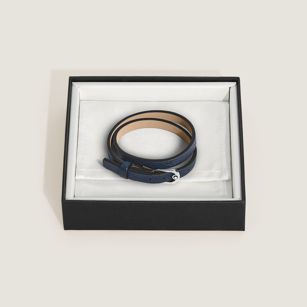 Montblanc Horseshoe Buckle Adjustable Bracelet in Grain Leather MB136937