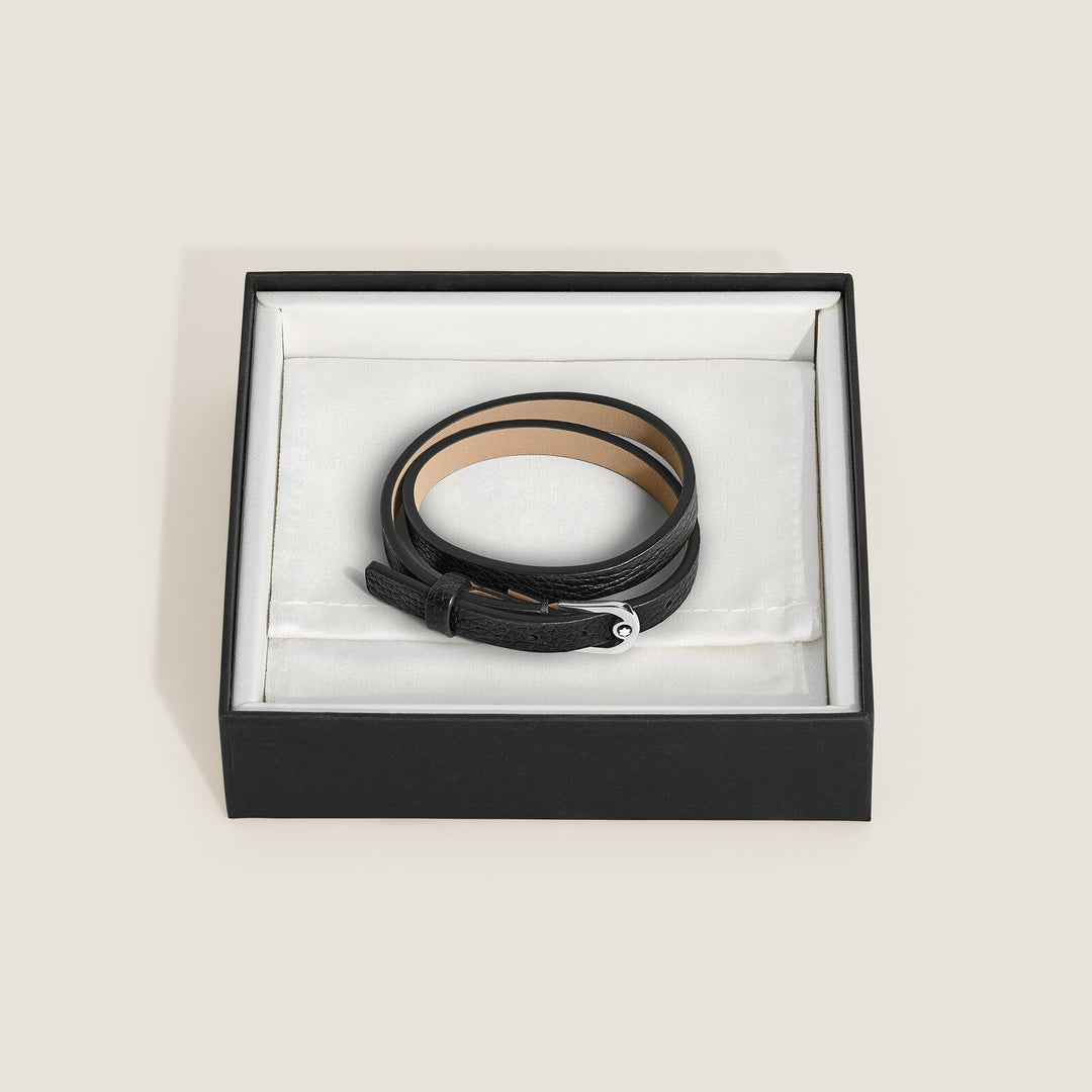 Montblanc Horseshoe Buckle Adjustable Bracelet in Grain Leather MB136938