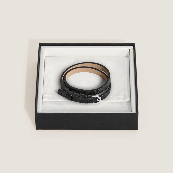 Montblanc Horseshoe Buckle Adjustable Bracelet in Grain Leather MB136938