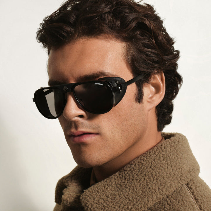 Montblanc Squared Sunglasses with Black Metal Frame MB137177