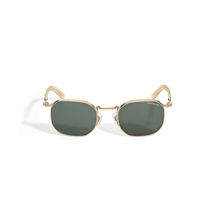 Montblanc Squared Sunglasses with Gold-Colored Metal Frame MB137180