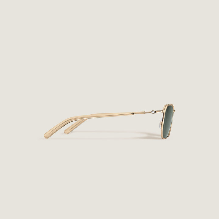 Montblanc Squared Sunglasses with Gold-Colored Metal Frame MB137180