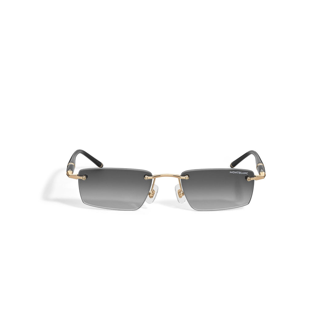 Montblanc Squared Sunglasses with Gold-Colored Metal Frame MB137183