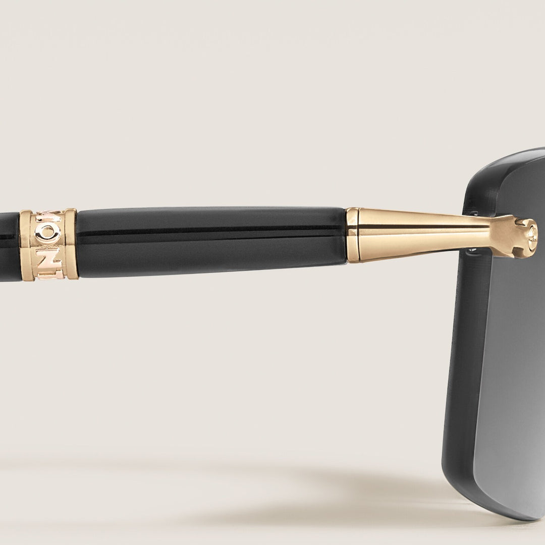 Montblanc Squared Sunglasses with Gold-Colored Metal Frame MB137183