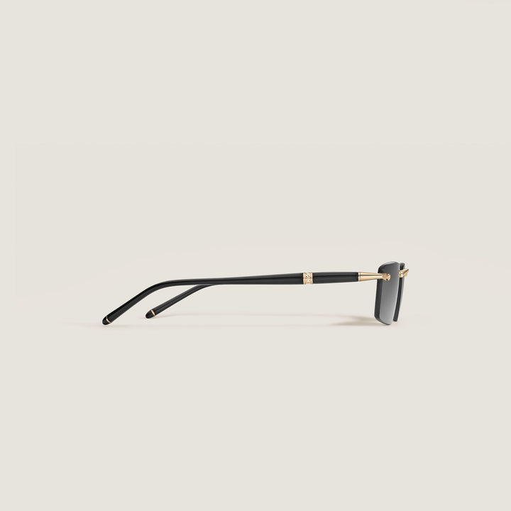 Montblanc Squared Sunglasses with Gold-Colored Metal Frame MB137183