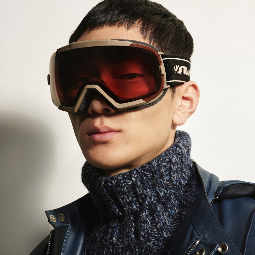 Montblanc Rectangular Ski Mask with Beige Injected Frame MB137203