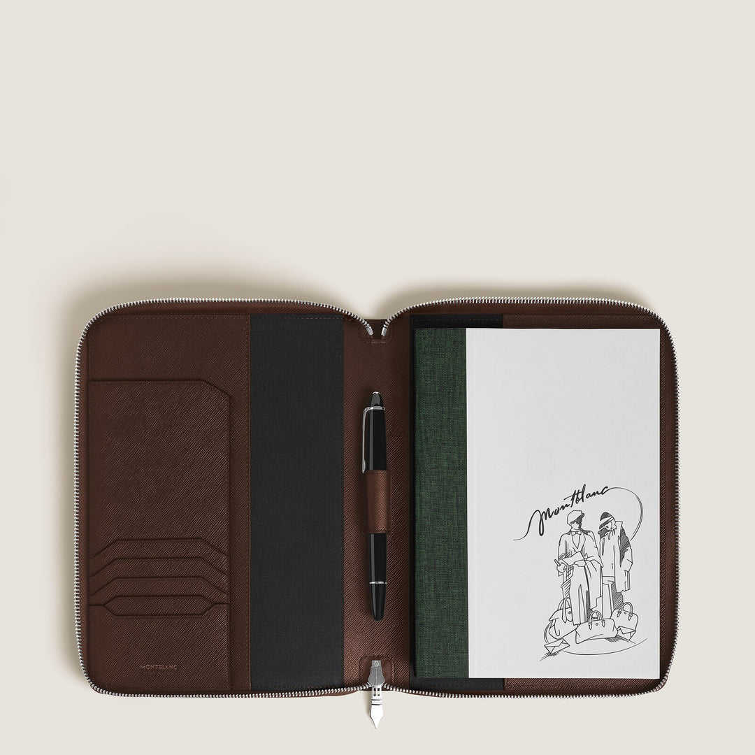 Montblanc Medium Notebook Holder with zip in Sartorial Leather MB139305
