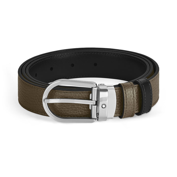 Montblanc Horseshoe 30 mm Reversible Belt in Grain Leather MB198449