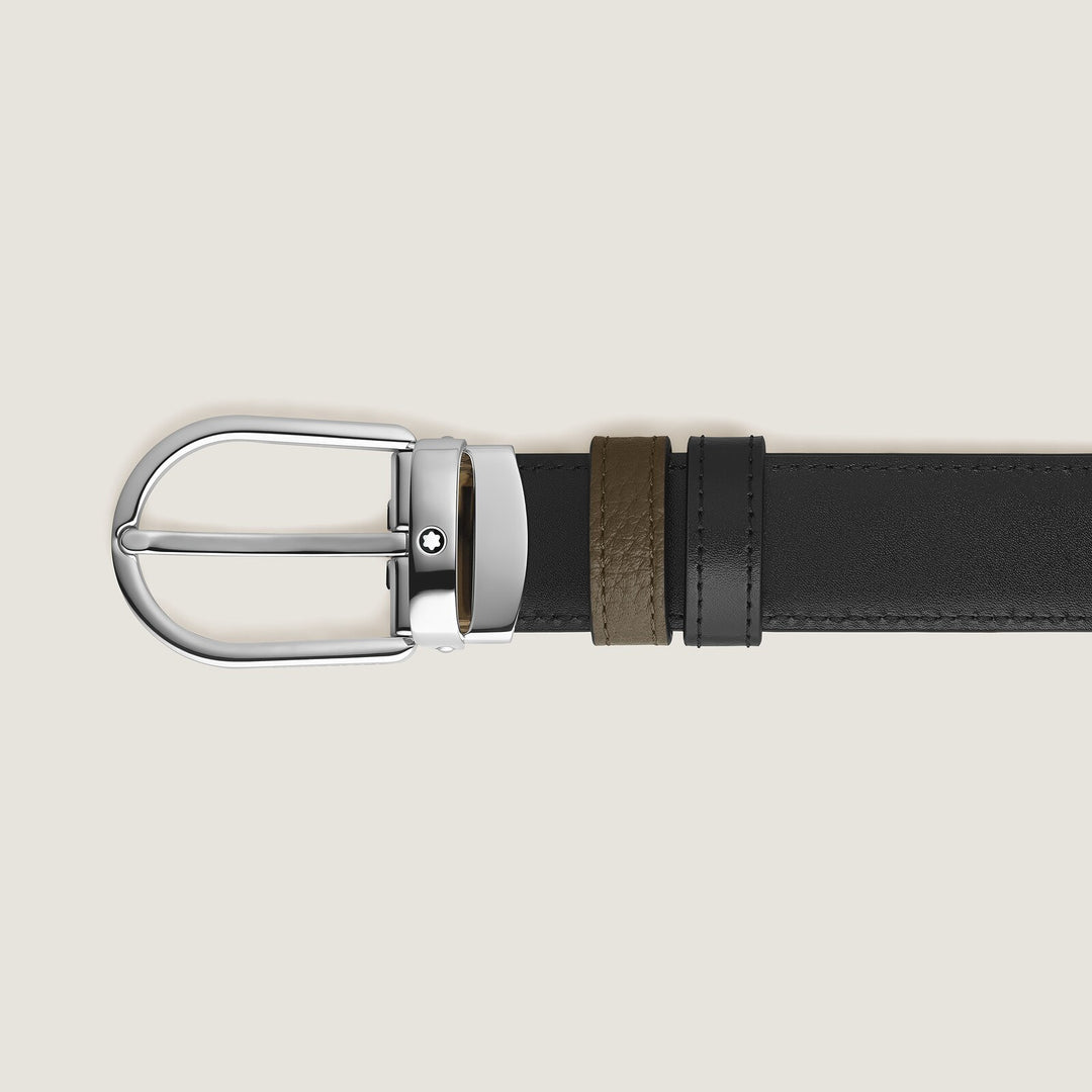 Montblanc Horseshoe 30 mm Reversible Belt in Grain Leather MB198449