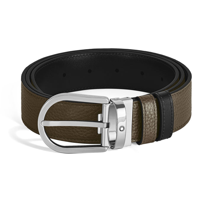 Montblanc Horseshoe 35 mm Reversible Belt in Grain Leather MB198451