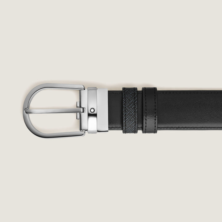 Montblanc Horseshoe 35 mm Reversible Belt in Sartorial Leather MB198572