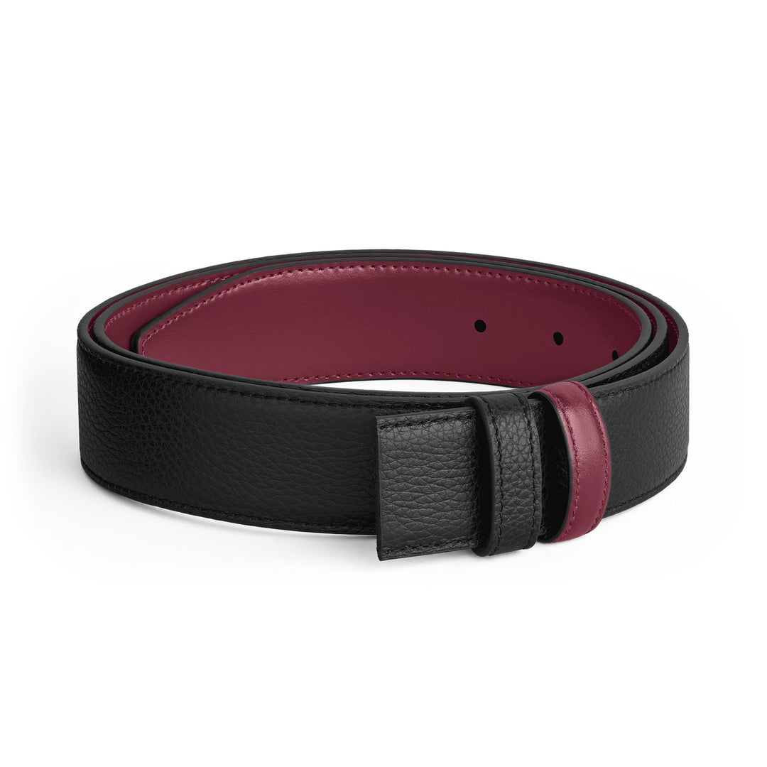 Montblanc Black/Cassis 35 mm Reversible Leather Belt MB199671