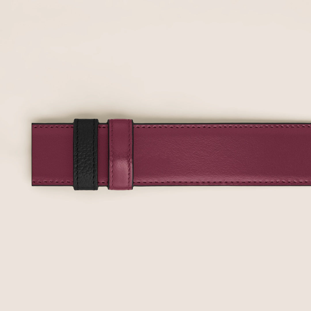Montblanc Black/Cassis 35 mm Reversible Leather Belt MB199671