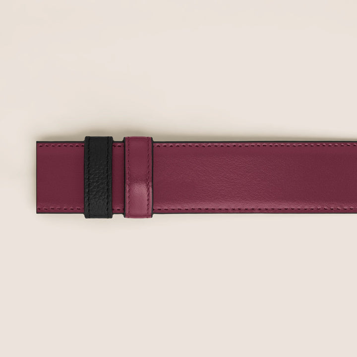 Montblanc Black/Cassis 35 mm Reversible Leather Belt MB199671