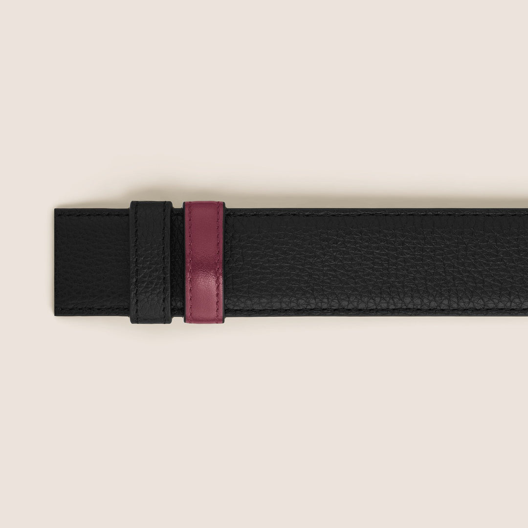 Montblanc Black/Cassis 35 mm Reversible Leather Belt MB199671