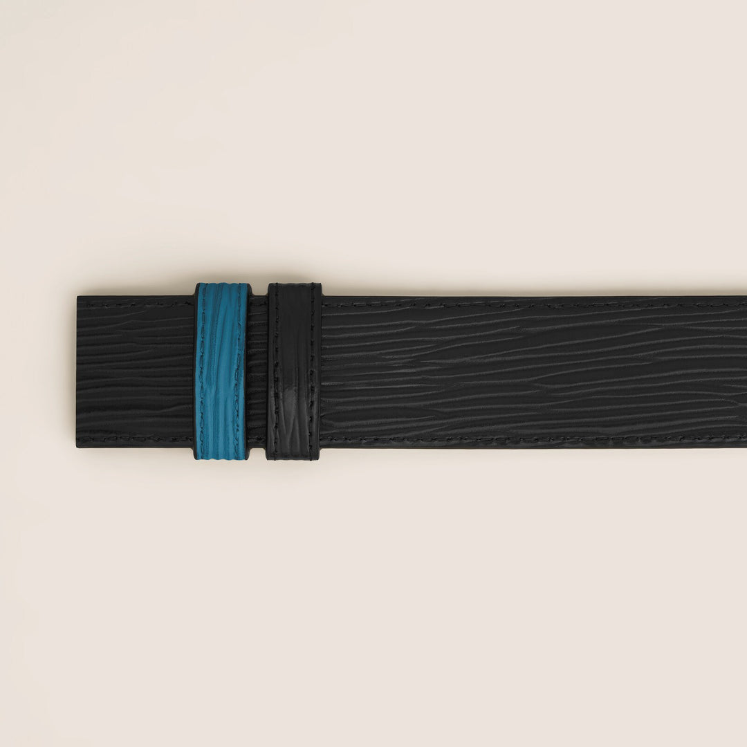 Montblanc Smoky Blue/Black 35 mm Reversible Leather Belt MB199674