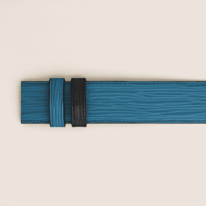Montblanc Smoky Blue/Black 35 mm Reversible Leather Belt MB199674