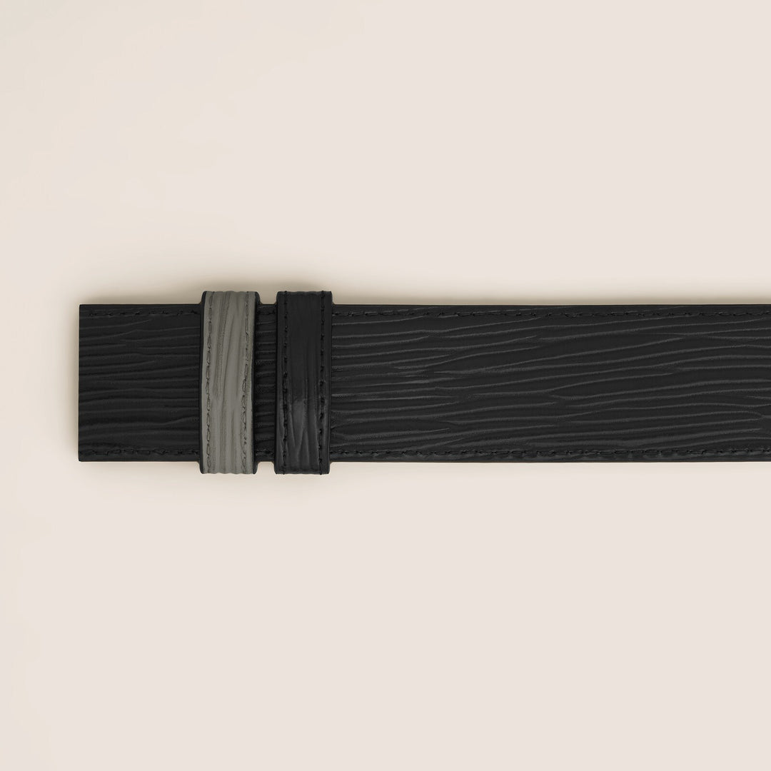 Montblanc Medium Grey/Black 35 mm Reversible Leather Belt MB199675