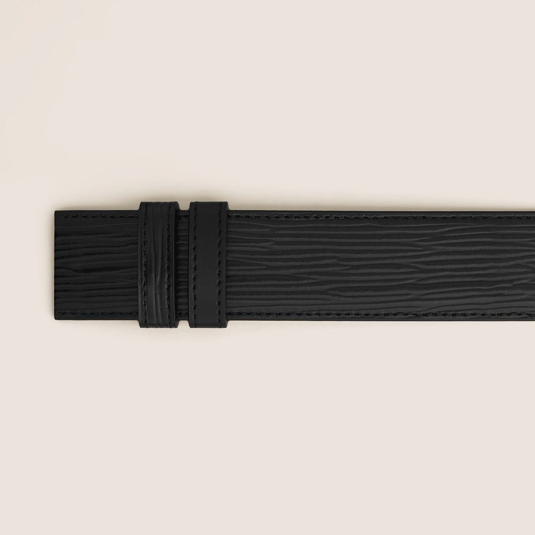 Montblanc Black Bark-Print/Plain 35 mm Reversible Leather Belt MB199677