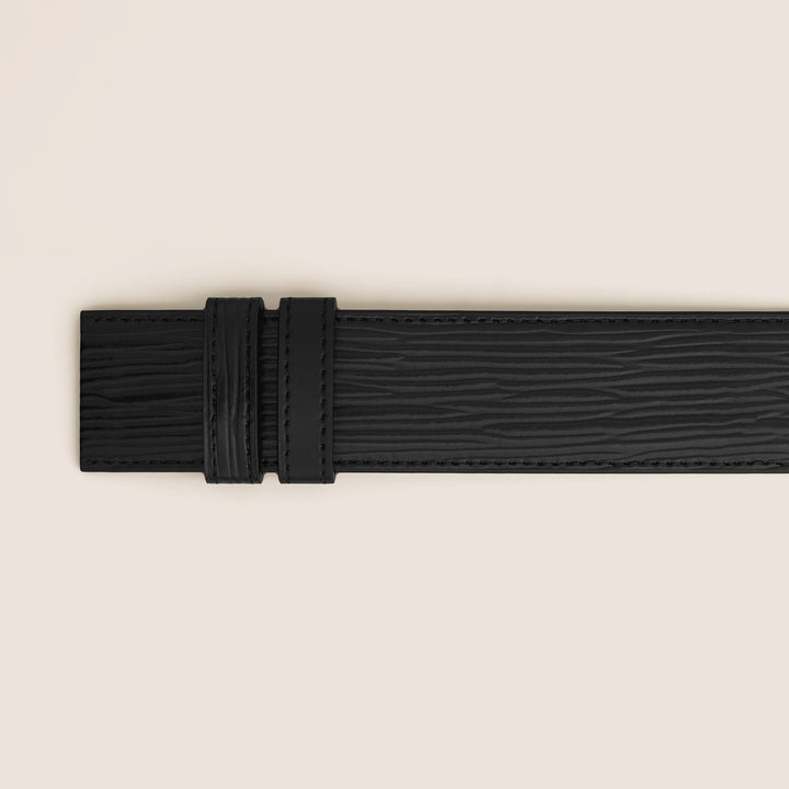 Montblanc Black Bark-Print/Plain 35 mm Reversible Leather Belt MB199677