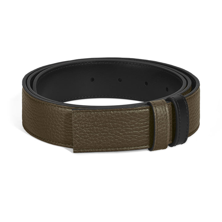 Montblanc Khaki grain/black Meisterstück 35mm reversible leather strap MB220569