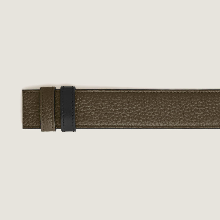 Montblanc Khaki grain/black Meisterstück 35mm reversible leather strap MB220569