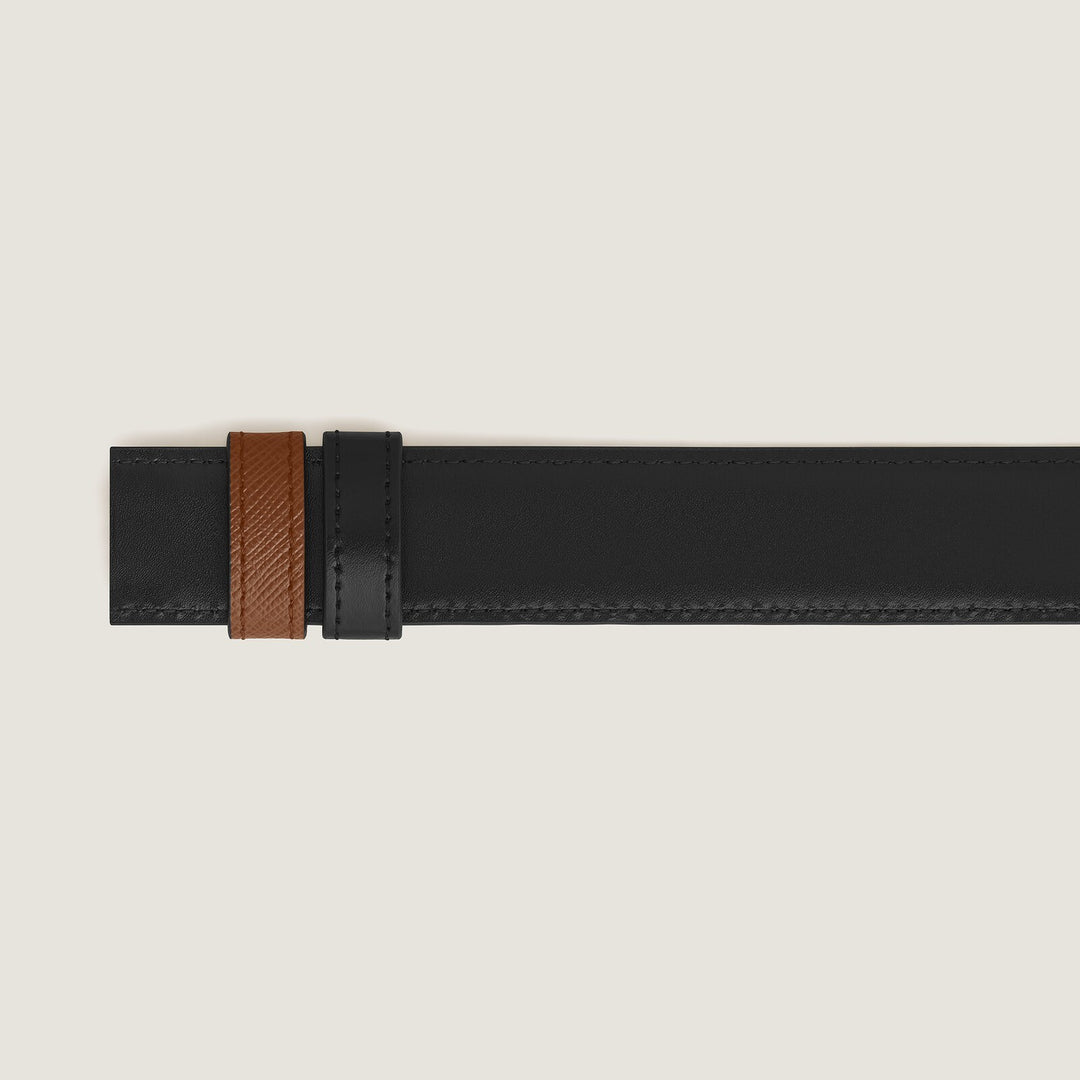 Montblanc Fauve Sartorial/black Meisterstück 30mm reversible leather strap MB220585