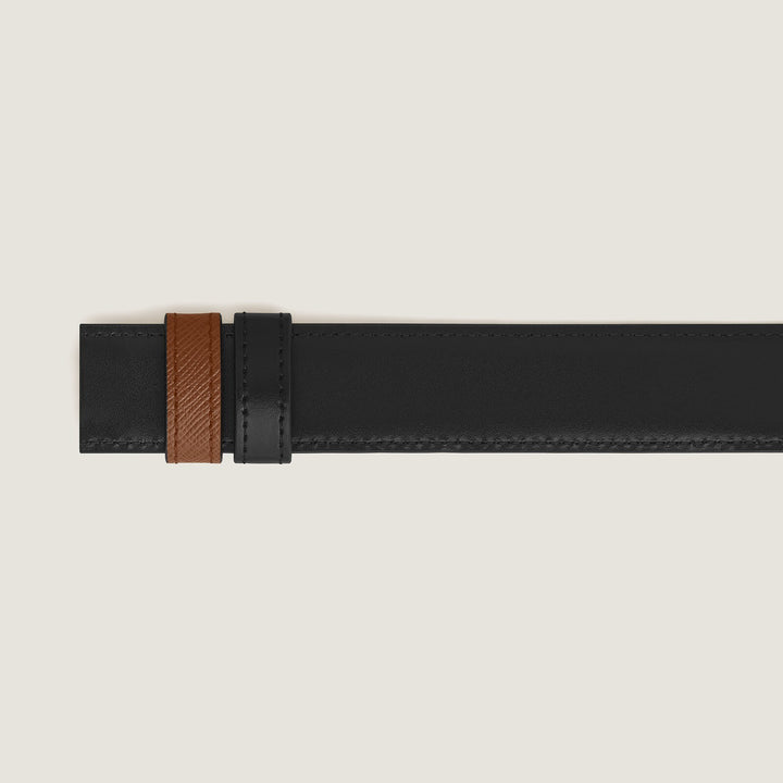 Montblanc Fauve Sartorial/black Meisterstück 30mm reversible leather strap MB220585