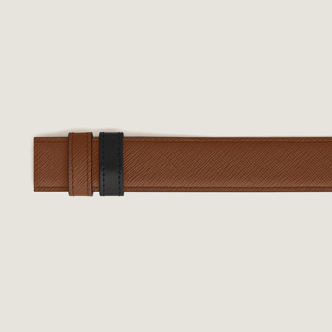 Montblanc Fauve Sartorial/black Meisterstück 30mm reversible leather strap MB220585