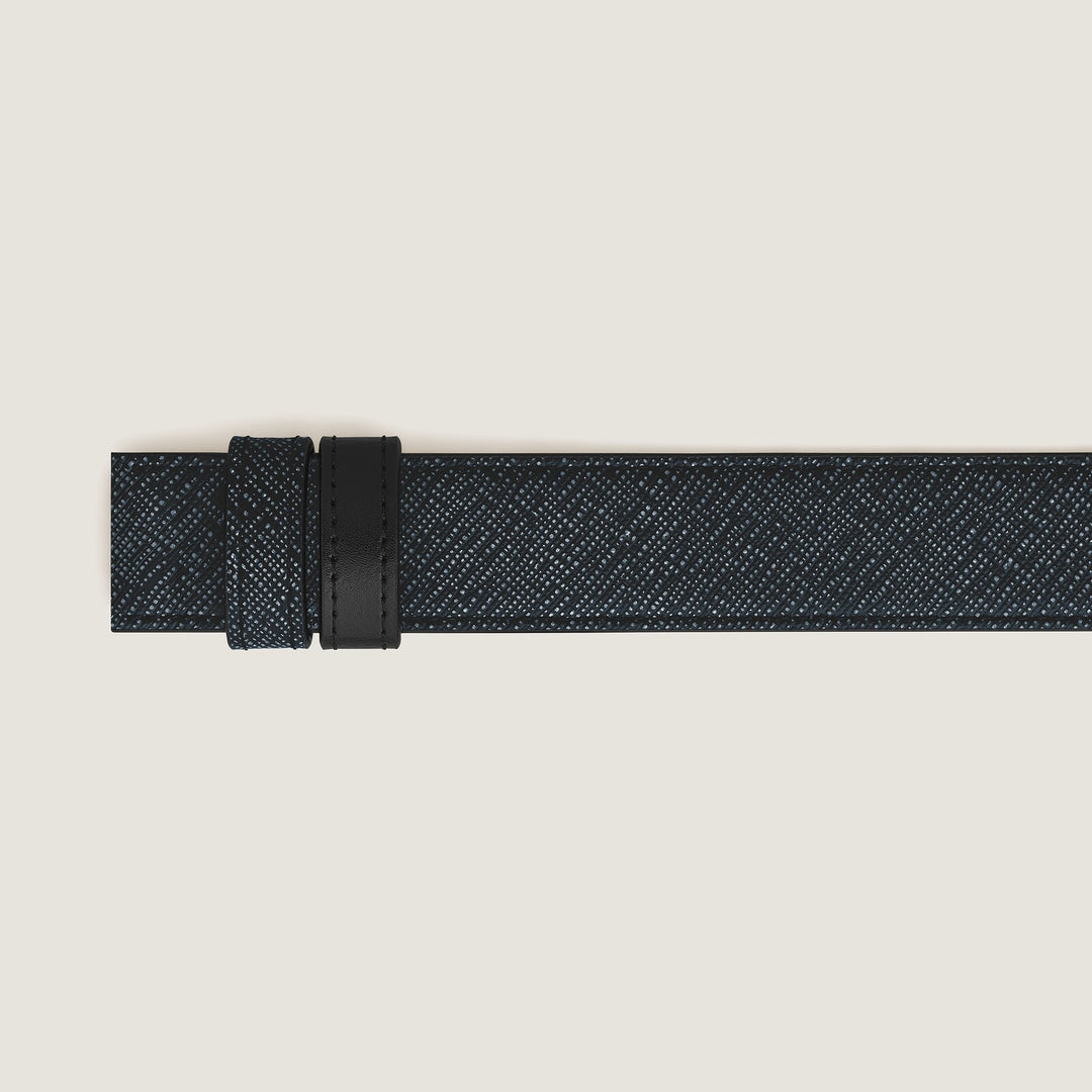Montblanc Tweed blue Sartorial/black Meisterstück 30mm reversible leather strap MB220587