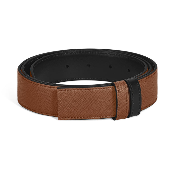Montblanc Fauve Sartorial/black Meisterstück 35mm reversible leather strap MB220589