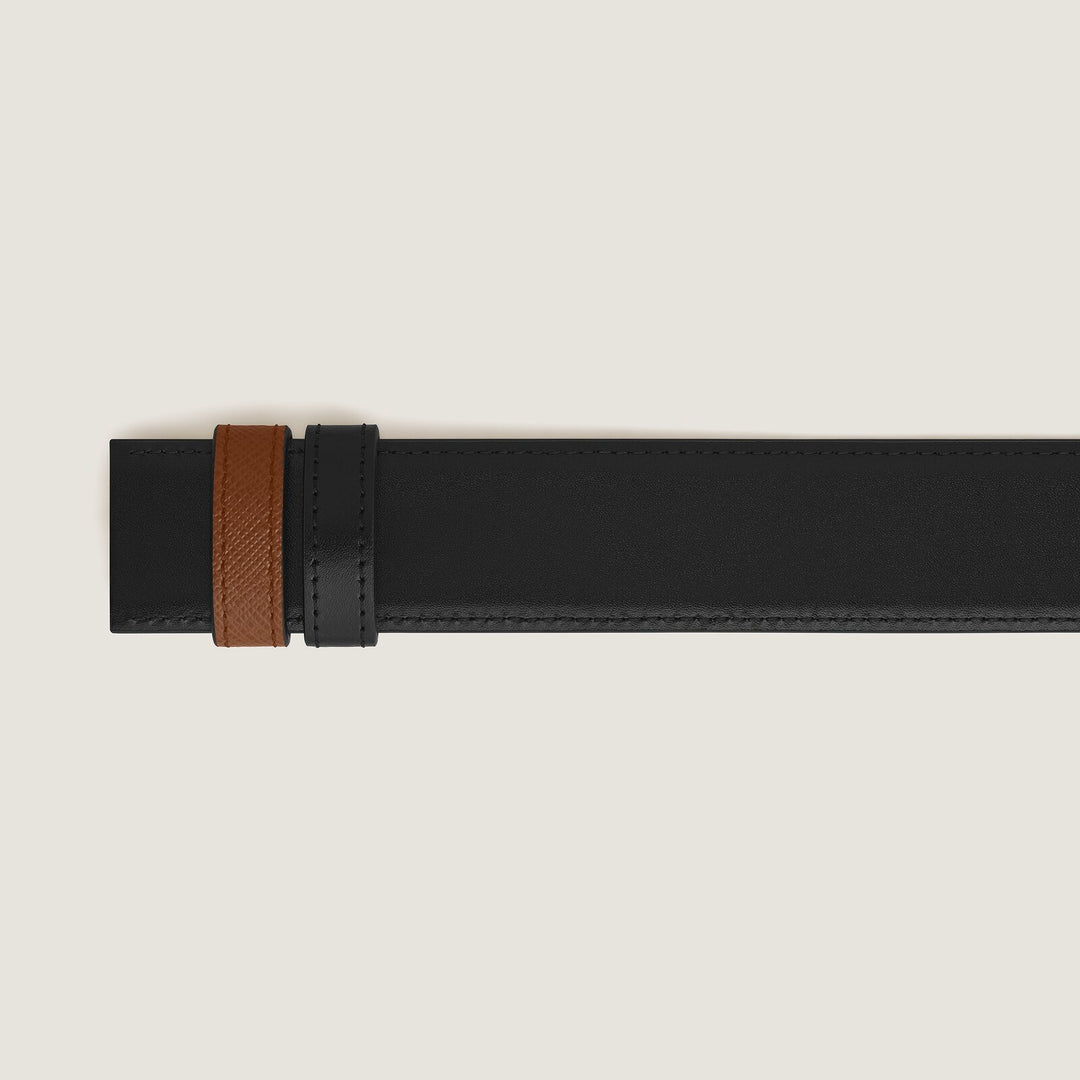 Montblanc Fauve Sartorial/black Meisterstück 35mm reversible leather strap MB220589