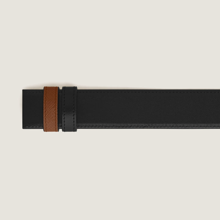 Montblanc Fauve Sartorial/black Meisterstück 35mm reversible leather strap MB220589