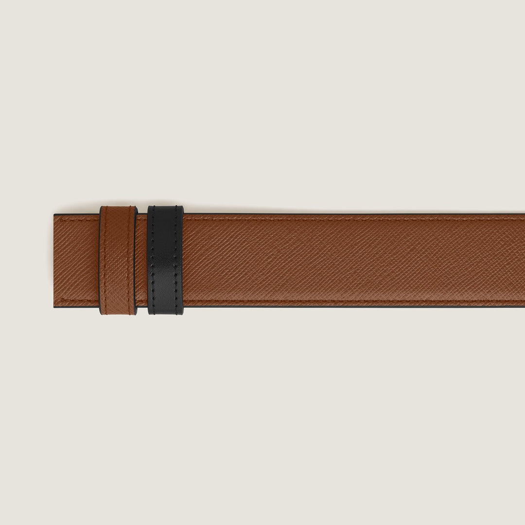 Montblanc Fauve Sartorial/black Meisterstück 35mm reversible leather strap MB220589