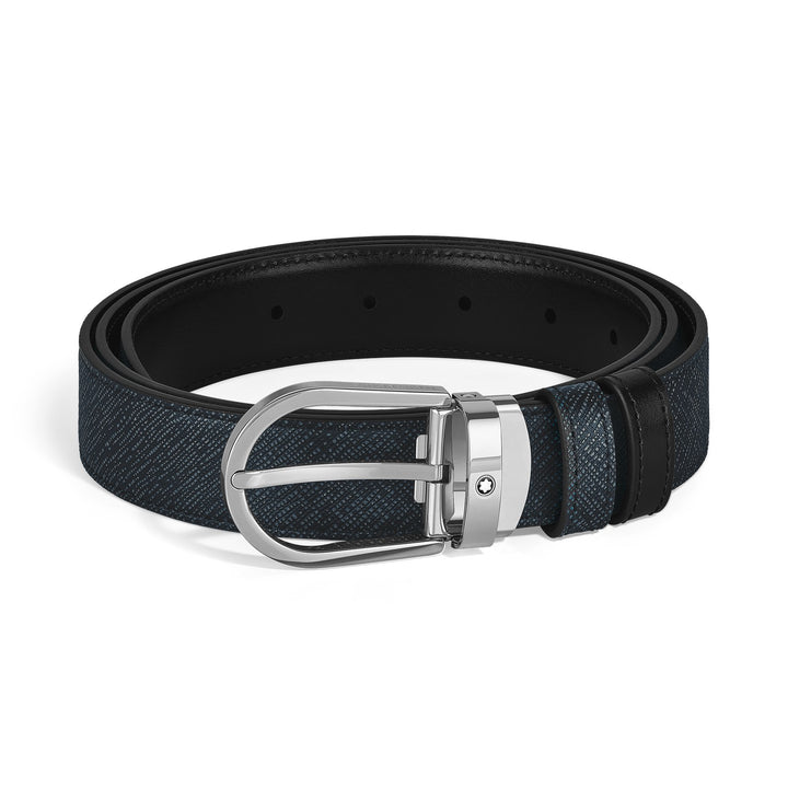 Montblanc Horseshoe 30 mm Reversible Belt in Sartorial Leather MB220965