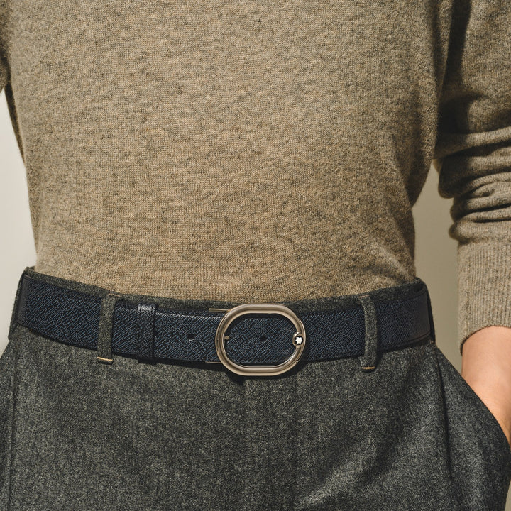 Montblanc Horseshoe 30 mm Reversible Belt in Sartorial Leather MB220965