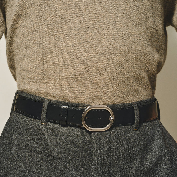 Montblanc Horseshoe 30 mm Reversible Belt in Sartorial Leather MB220965