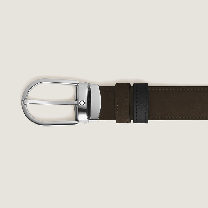 Montblanc Horseshoe 30 mm Reversible Belt in Suede Leather MB220977