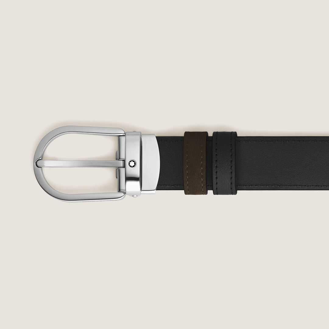 Montblanc Horseshoe 30 mm Reversible Belt in Suede Leather MB220977