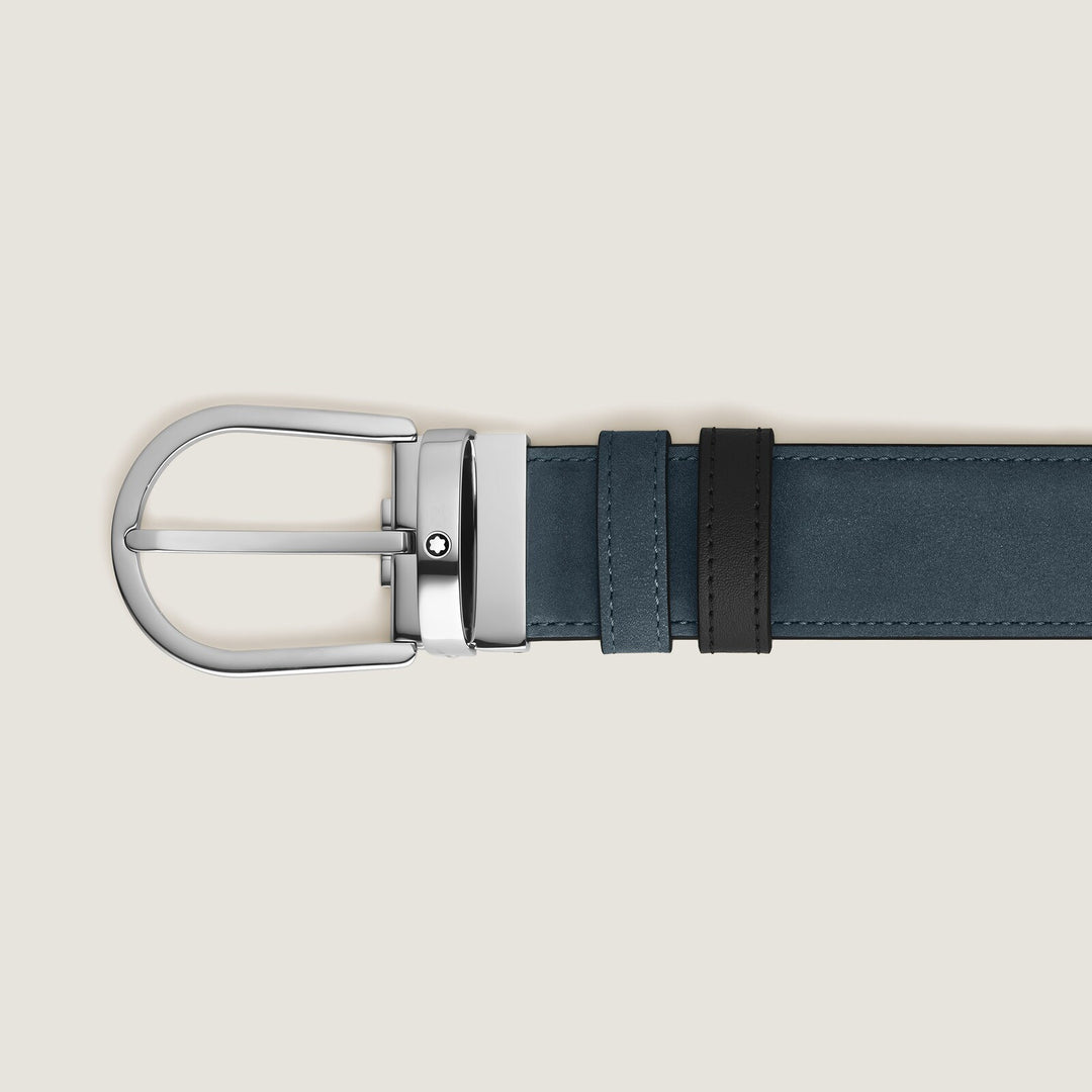 Montblanc Horseshoe 35 mm Reversible Belt in Suede Leather MB220978